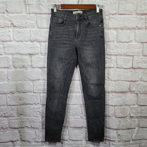 Zara Black Faded Wash Hi Rise Skinny Ankle Jeans - Picture 1 of 11